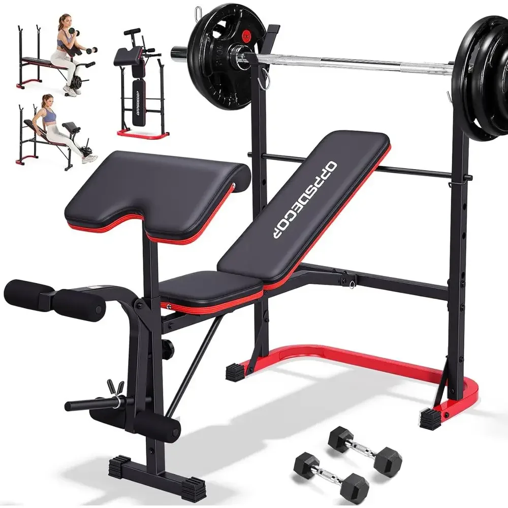 Adjustable Weight Bench - 8-in-1 Adjustable Weight Bench with Squat