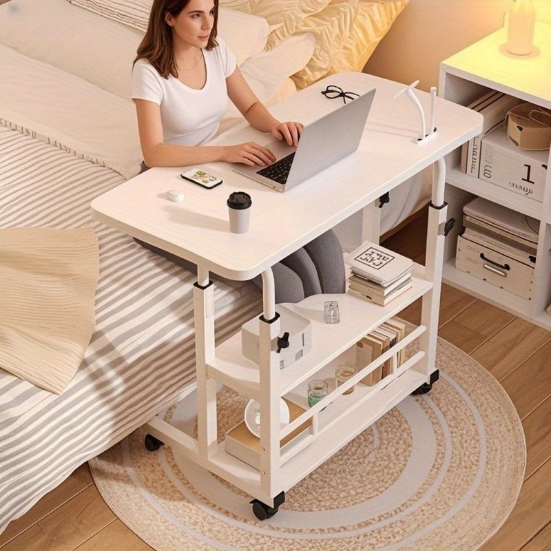 Adjustable Weight Bench - Multifunctional Folding Table with Wheels, Height