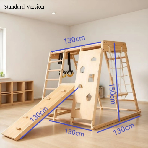 Home Gym For Toddlers - Standard Version，Indoor Wooden Climbing Play Set,