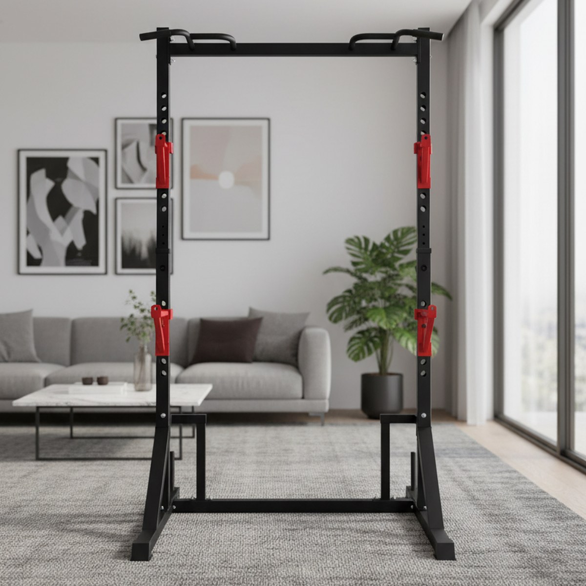 Adjustable Power Rack with Pul - đánh giá và giá Home Gym Equipments