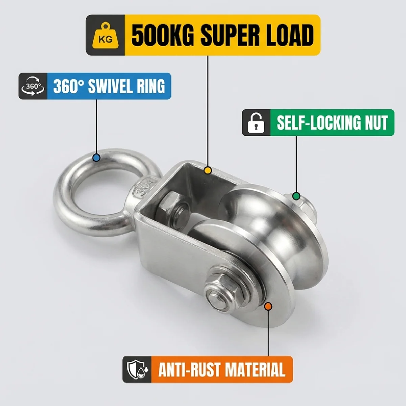 1PCS U Type Swivel Pulley 304  - đánh giá và giá Home Gym Pulley System