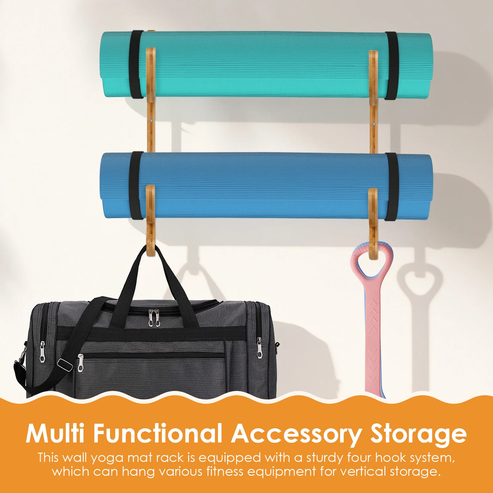 2Pcs Yoga Mat Storage Rack Wal - đánh giá và giá Home Gym On Carpet