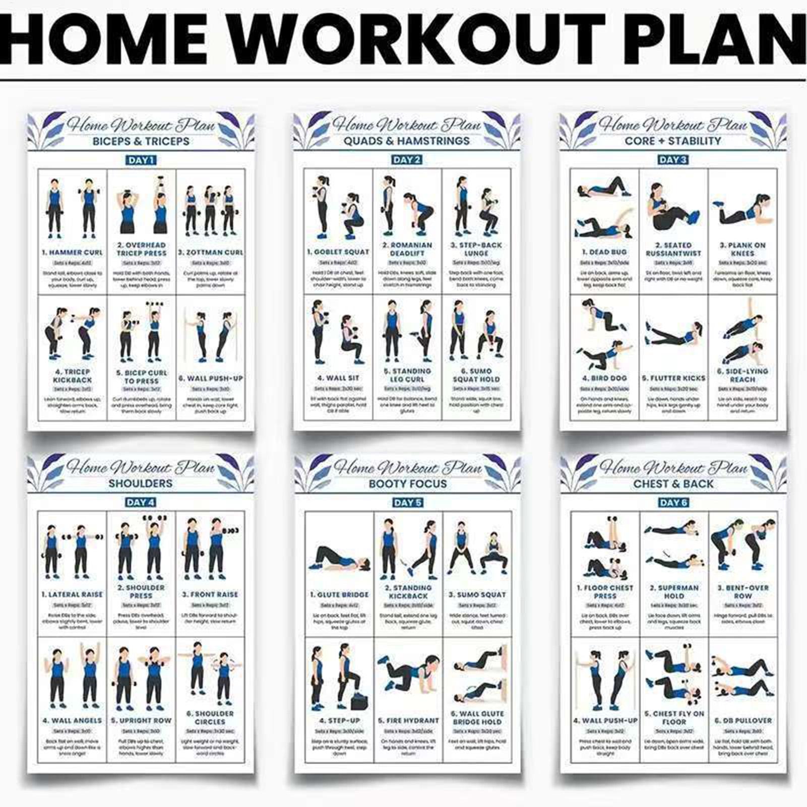 Workout Poster 6 Pieces Full B - đánh giá và giá Home Gym Guide