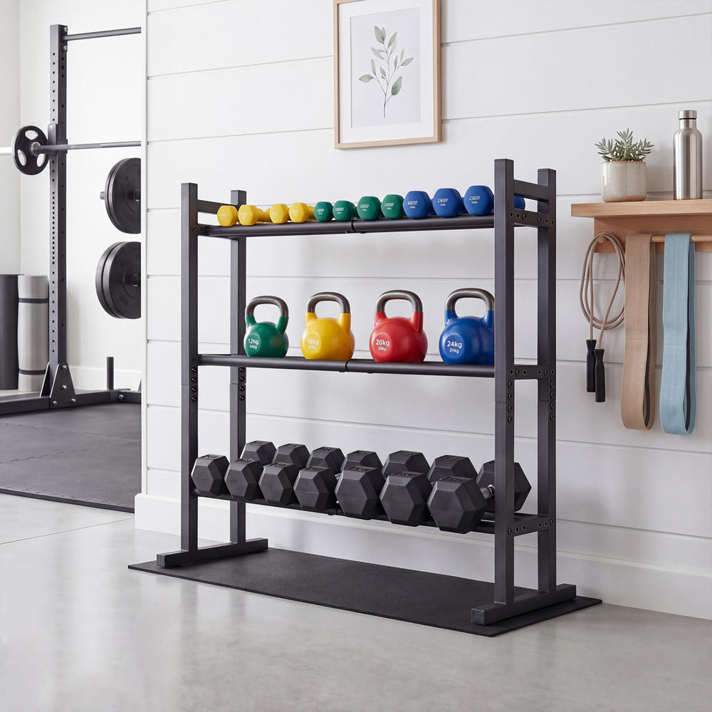 Heavy Duty 3-Tier Dumbbell Rac - đánh giá và giá Home Gym Weight