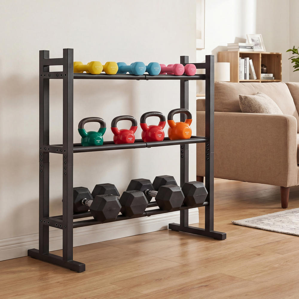 Heavy Duty 3-Tier Dumbbell Rac - đánh giá và giá Home Gym Weight