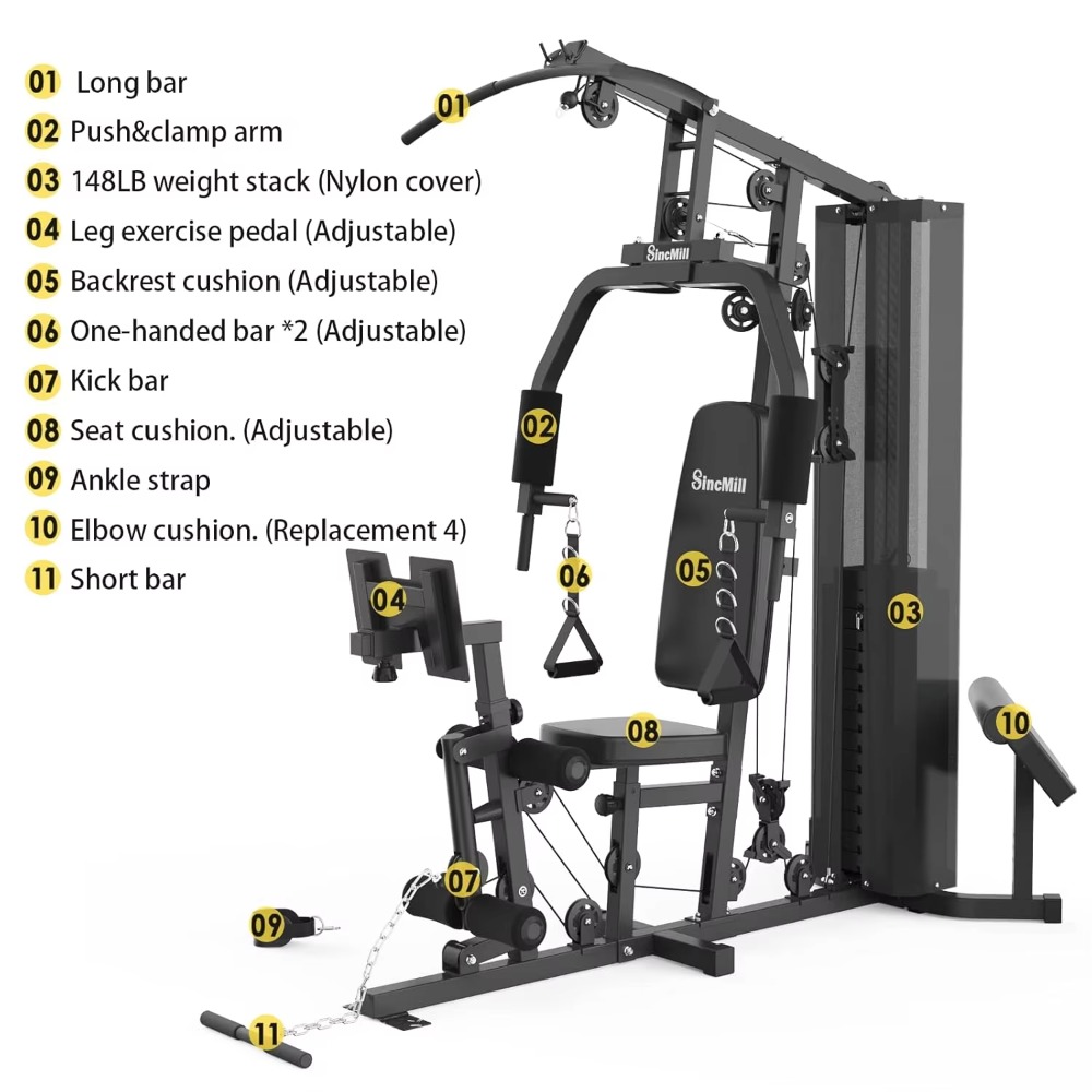 148LB Multifunctional Home Gym - đánh giá và giá Home Gym Nala
