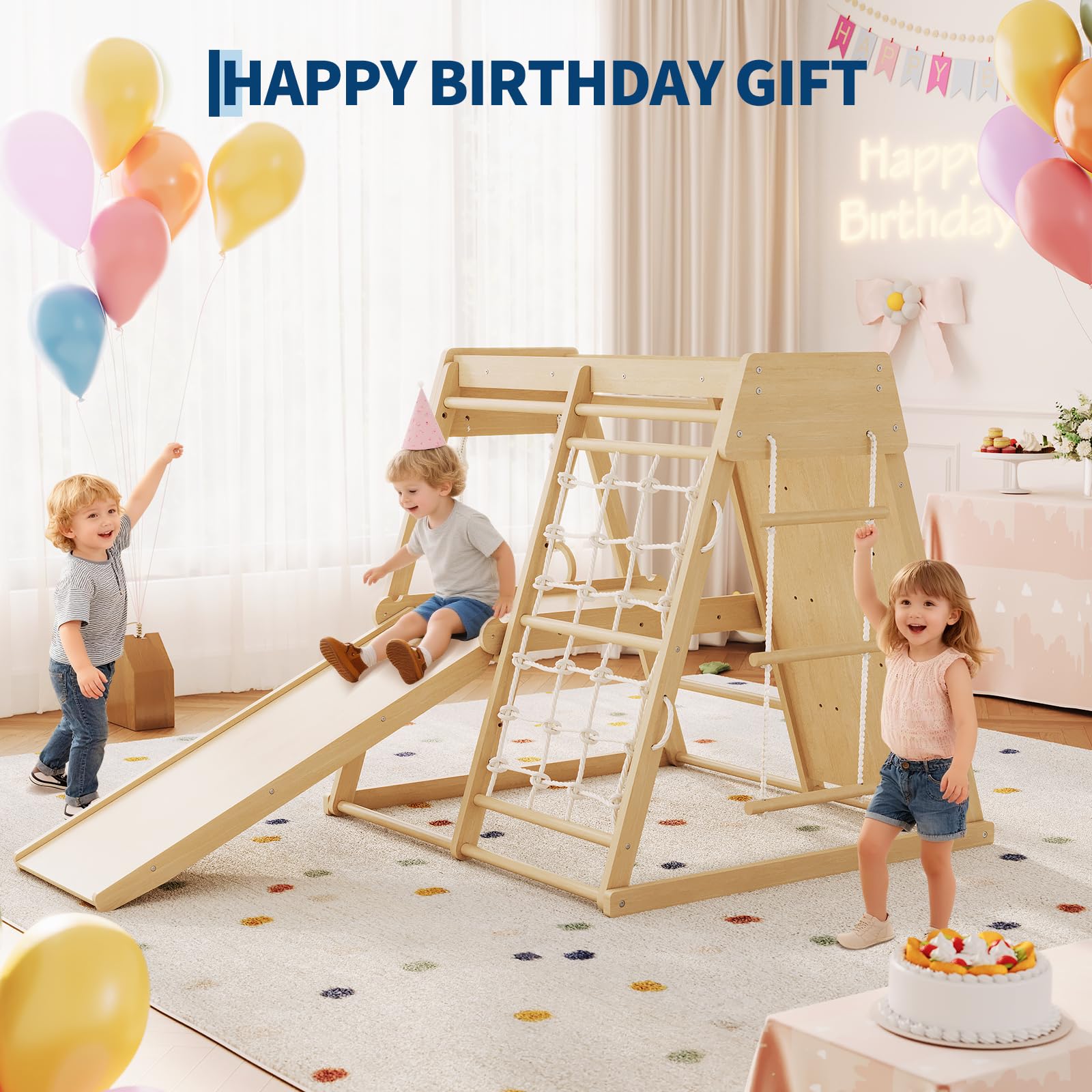 6 In 1 Wooden Indoor Jungle Gy - đánh giá và giá Home Gym For Toddlers
